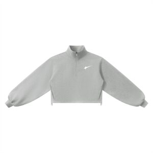 Quarter-Zip Sweatshirt – Flower Gray