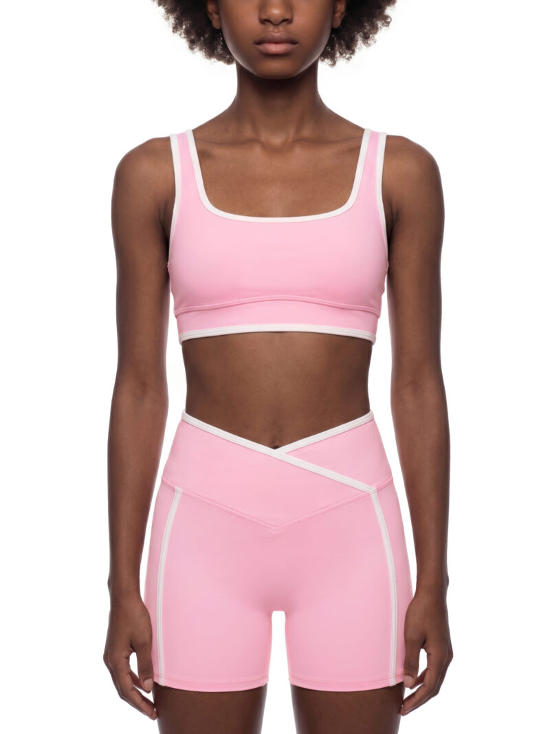 Women's Color Block Yoga Sports Bra, worn view