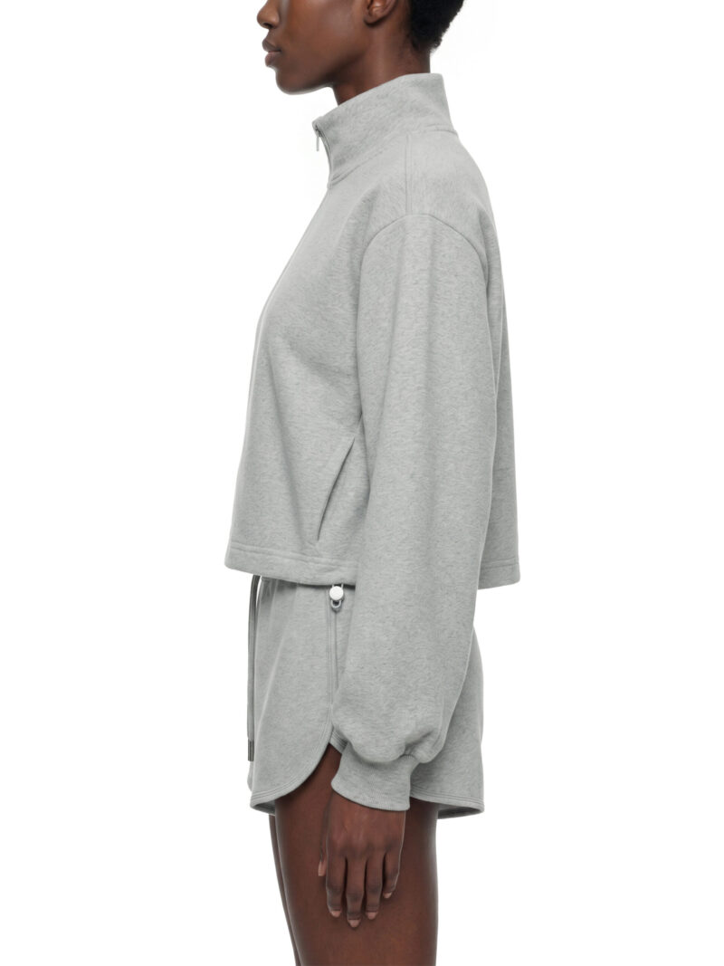 Women’s Mock-Neck Quarter-Zip Sweatshirt, worn view