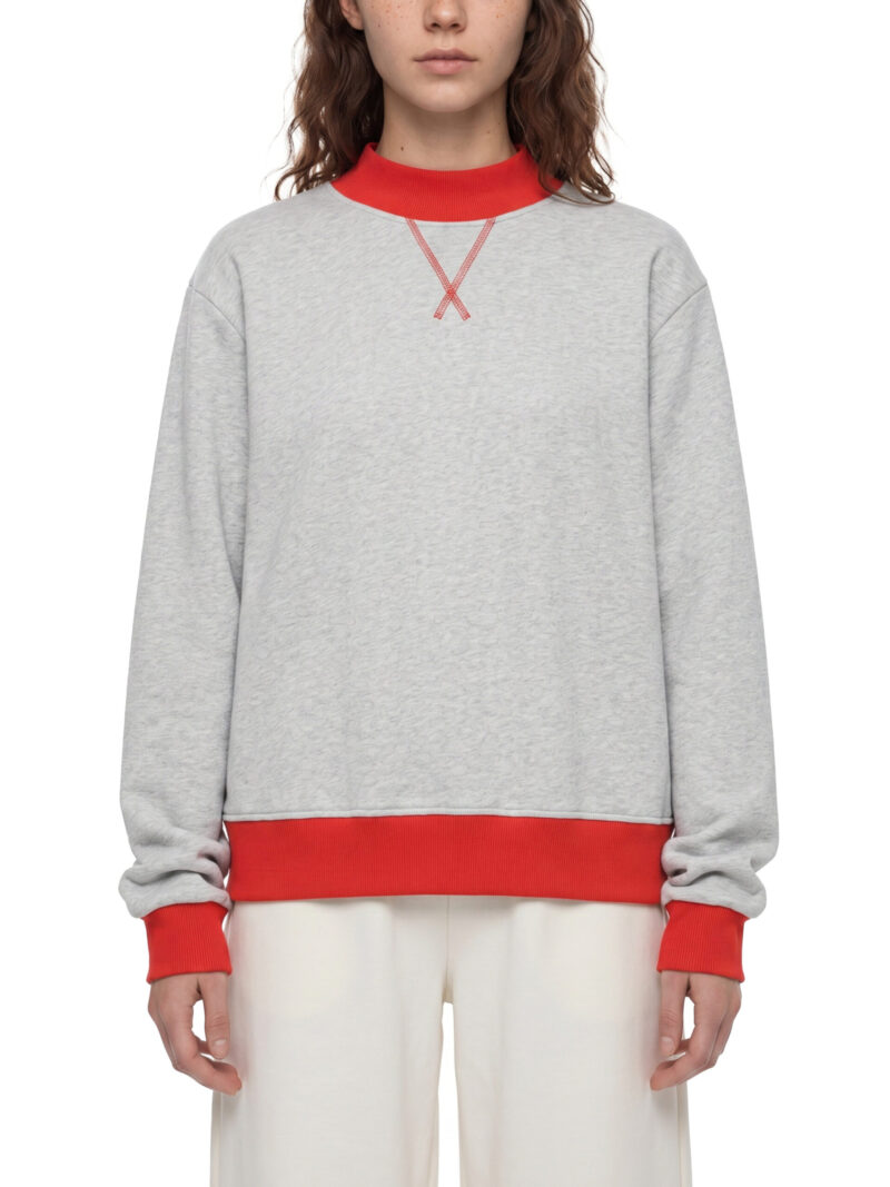 Women’s Mock Neck Crewneck Sweatshirt, worn view